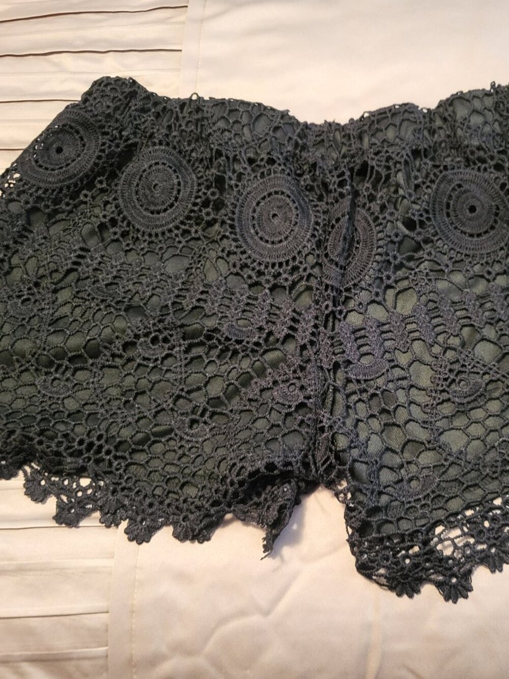 Zanzea Black Crochet Lace Boho Shorts Size XXL